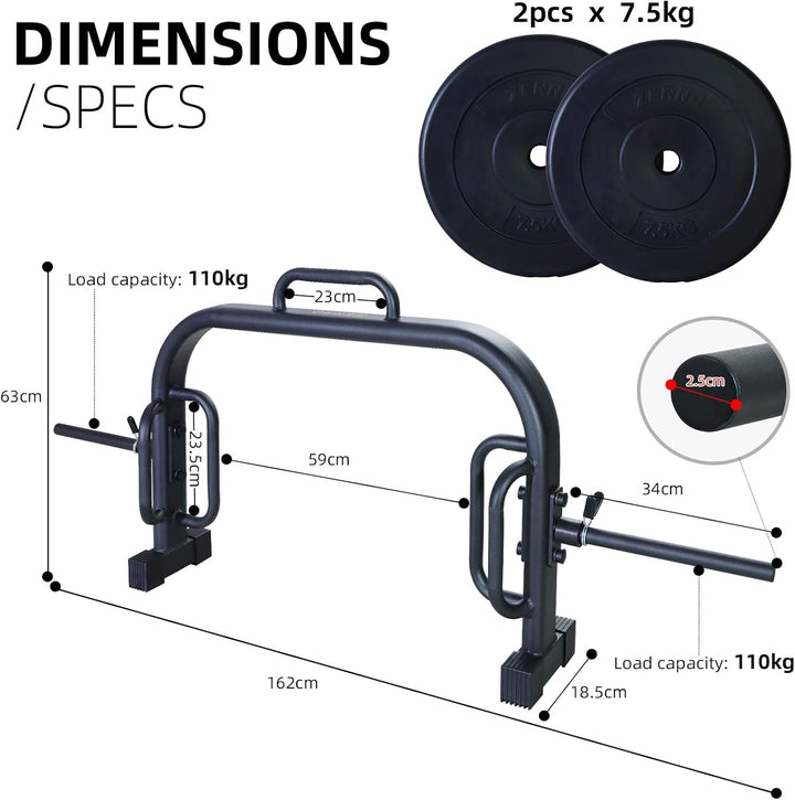 ZERRO Hex Bar Trap Bar Hexagon Hantelstange Olympic Bar für Kniebeugen Kreuzheben Schulterheben mit