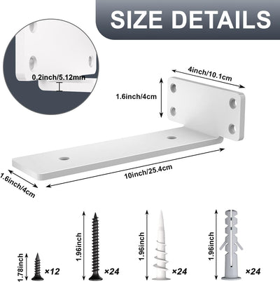 zhongko Regalhalterung 6Pcs Schwerlastwinkel für Holz Diele Regalträger Schwarz Schwerlast Metall L