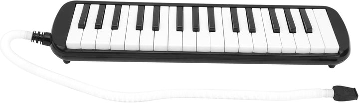 32 Tasten Melodica Air Piano Keyboard Musikinstrument mit Tragetasche und Kurzem Mundstück (Schwarz)