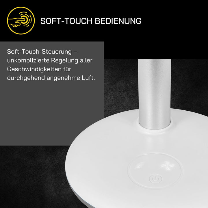 Gutfels Akku-Tisch-Ventilator VENTI 3010 R | Lithium Ionen Akku 4.000 mAh | Touchbedienung | 4 Gesch