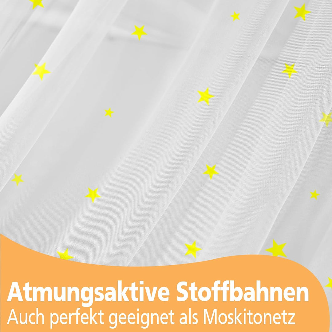 Hook Hausbett Himmel Betthimmel für Hausbett Kinder – Leuchtender Sternenhimmel Stoffhimmel für Haus
