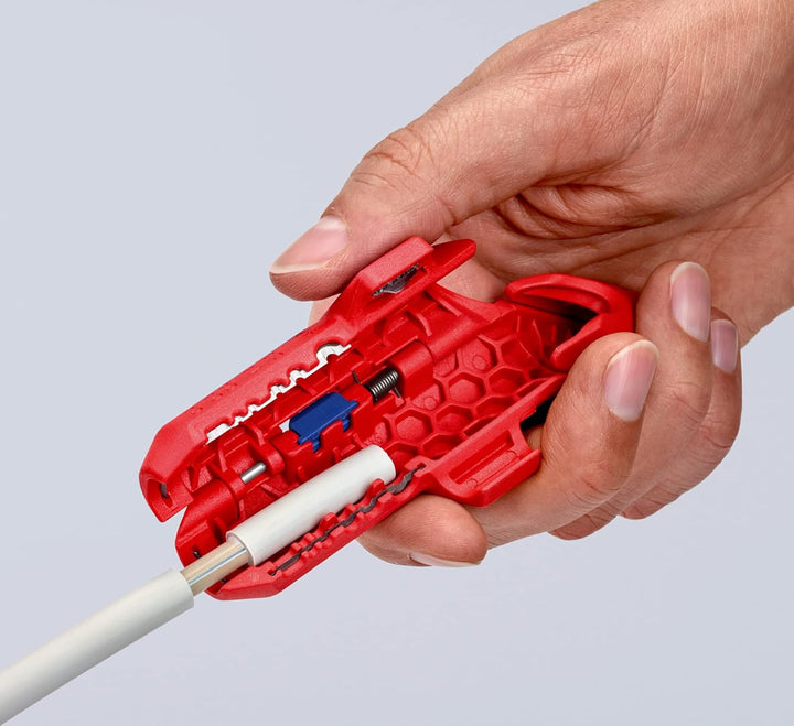KNIPEX ErgoStrip Universal-Abmantelungswerkzeug (135 mm) 16 95 01 SB &amp; BiX Schneider für Kunststoffr