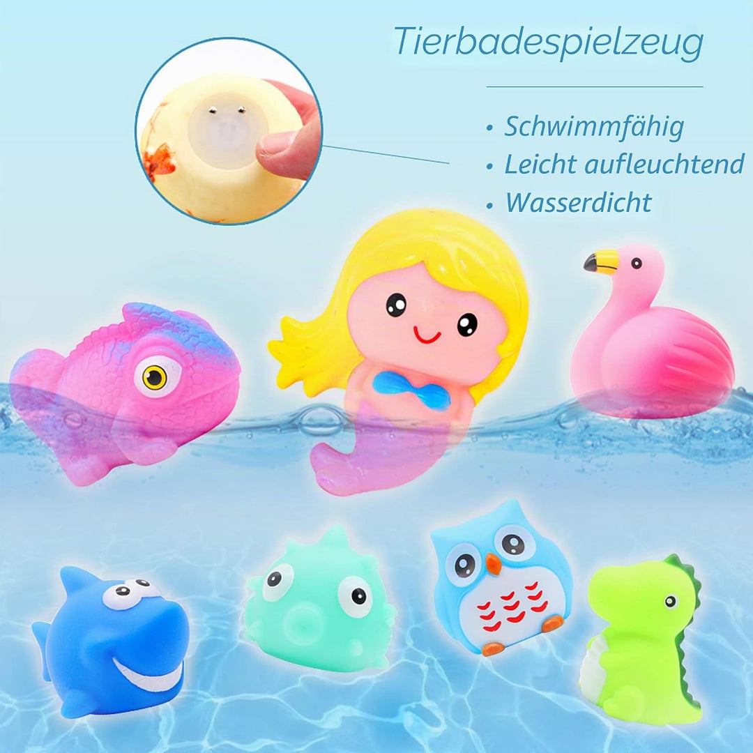 Tiere Badespielzeug Schwimmende Baden Spielzeug mit Licht Early Learning Spielzeug 8 Stück Dinosauri