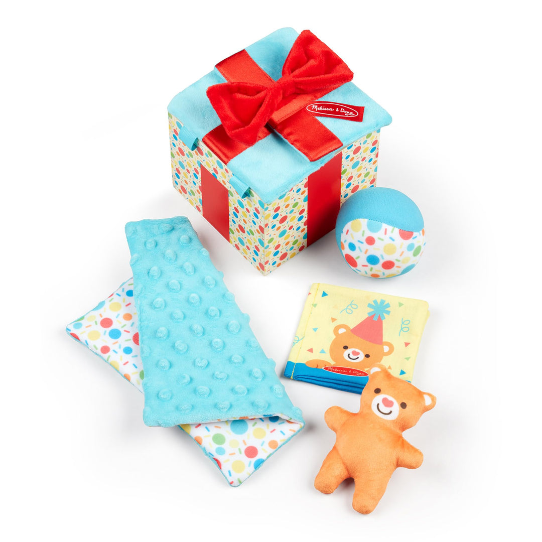 Melissa & Doug Überraschungs-Geschenkbox aus Holz Babyspielzeug | Frühes Lernen Spielzeug | Sensoris