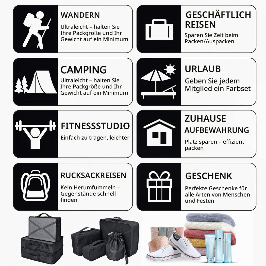 Koffer Organizer Reise Kleidertaschen 8 Sets/7 Farben Travel Gep?ck Organisatoren enthalten wasserdi