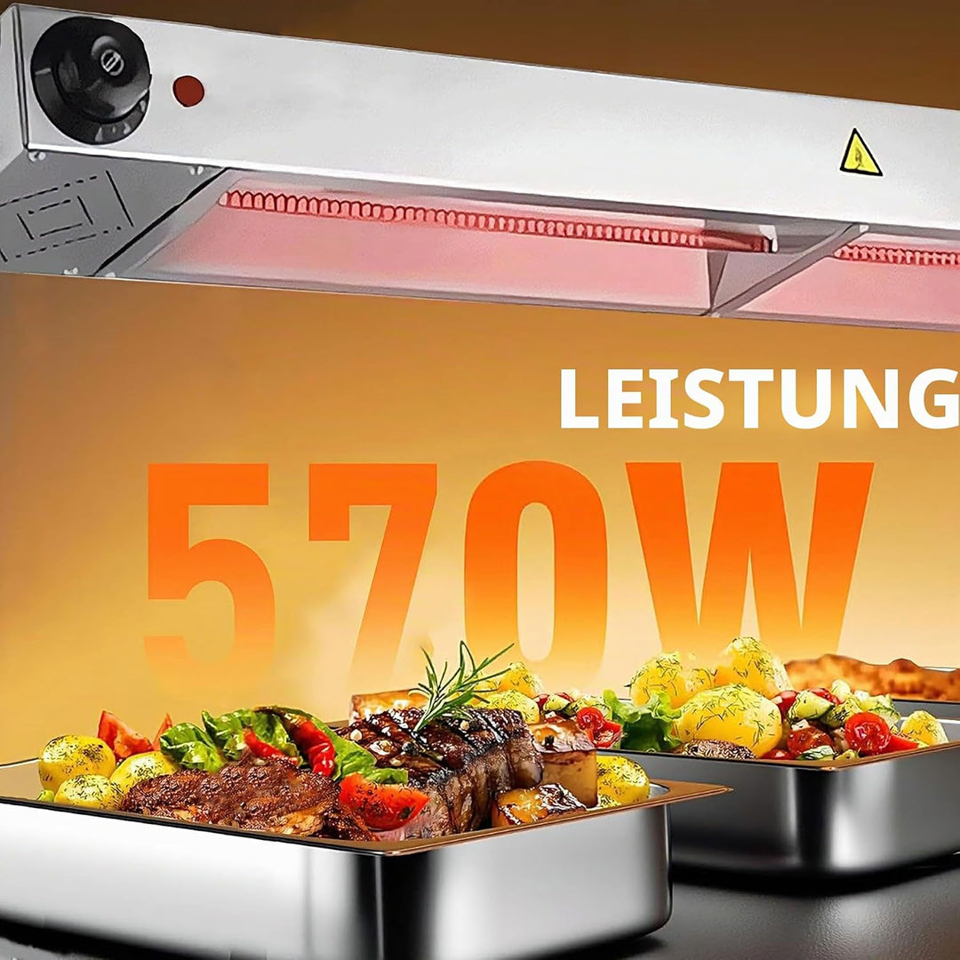 Wärmebrücke Küche Gastro, Edelstahl Hängende Speisenwärmer Lampe Einstellbare Temperatur, Kommerziel