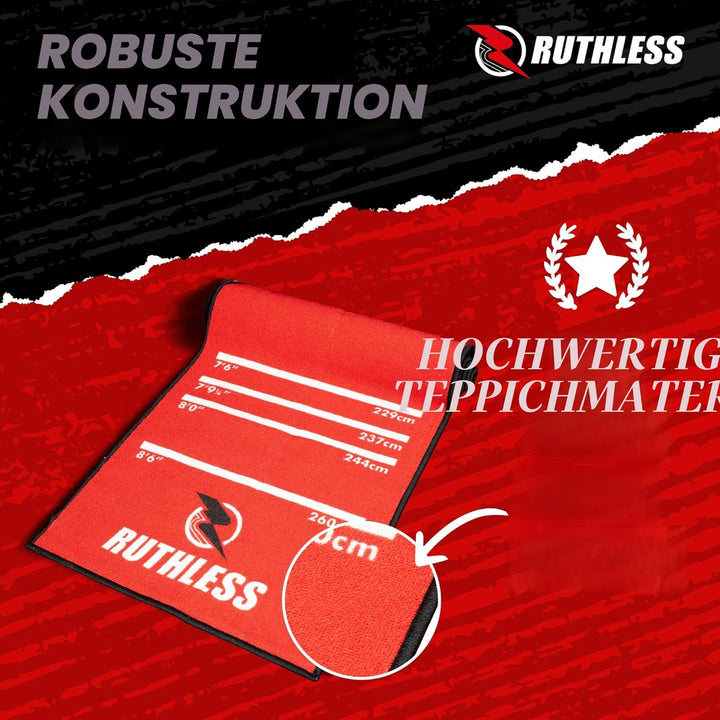 RUTHLESS Dartmatte | strapazierfähige, rutschfeste und langlebige Teppich-Dartmatte für den Boden, s