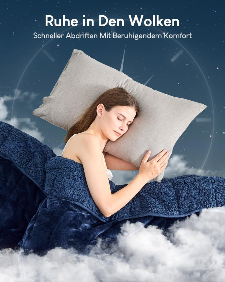 Cottonblue Gewichtsdecke 120x180cm 7kg- Sherpa Fleece Entspannungsdecke Erwachsene Zur Verbesserung