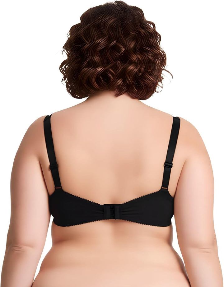 Curve Muse Übergrösse Ungefüttert Bügel Spitzen-BH mit gepolsterten Schultergurten-2er Pack 75B Schw