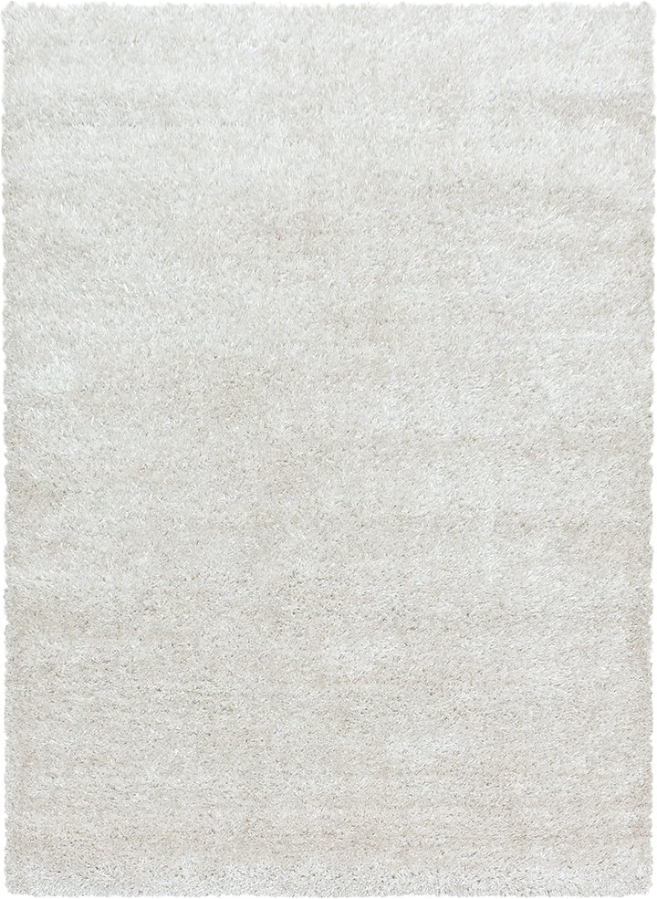 Teppium Hochflor Teppich Wohnzimmer 80 cm Rund Natur - Flauschiger Shaggy Teppich Extra Weich und Ei