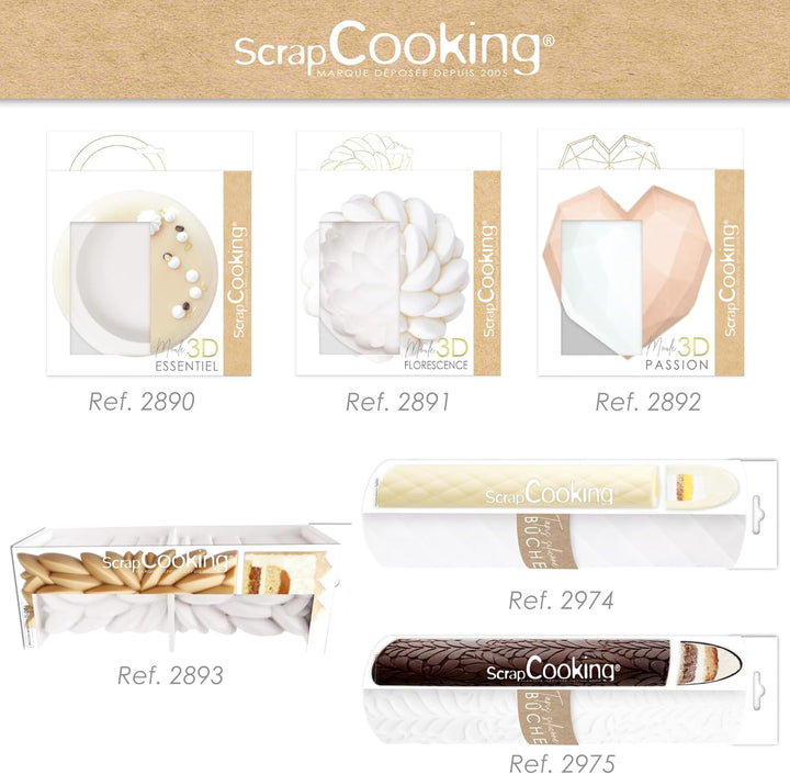 ScrapCooking - Instant 3D Silikonform - Kuchenform 25 x 8 x 8 cm - Professionelle Qualität – Gebäck