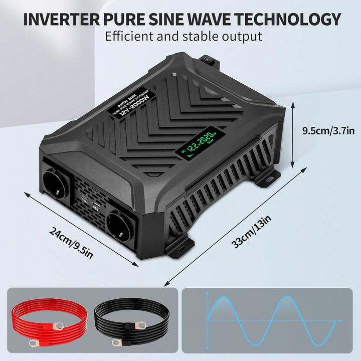 DATOUBOSS 2000W/4000W Spannungswandler 12v auf 230v Reiner Sinus Wechselrichter Power Inverter mit 2