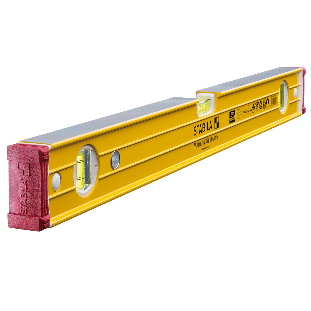 STABILA Magnet-Wasserwaage Type 96-2 M, 61 cm, extrasteifes Alu-Profil, extrastarke Seltenerd-Magnet