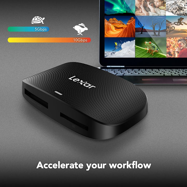 Lexar Professioneller CFexpress Typ B/SD USB 3.2 Gen 2 Leser, Übertragungsgeschwindigkeiten bis zu 1
