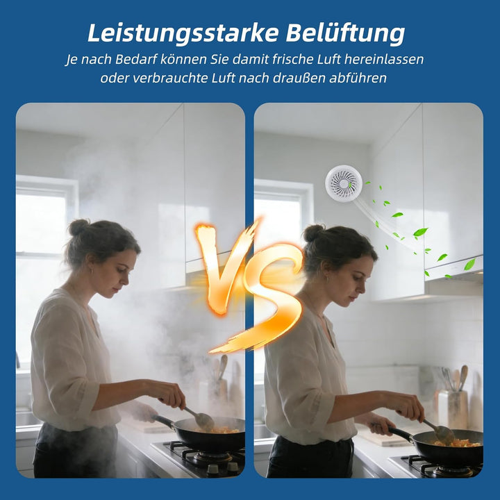 Badlüfter 100mm, 130m³/h Abluftventilator mit Fernbedienung, Rohrventilator, 3 Geschwindigkeiten Lüf