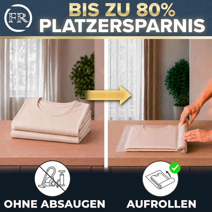 FiRiO Vakuumbeutel Reise zum Rollen I 8 STÜCK I Grösse M: 60x40cm I Vakuumbeutel für Kleidung Reise