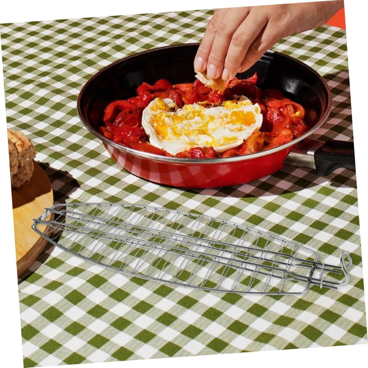 BESTonZON Gemüsegrillkorb Aus Edelstahl Für Camping Und Outdoor-Grillen Fischgrillrost Mit Faltbarem