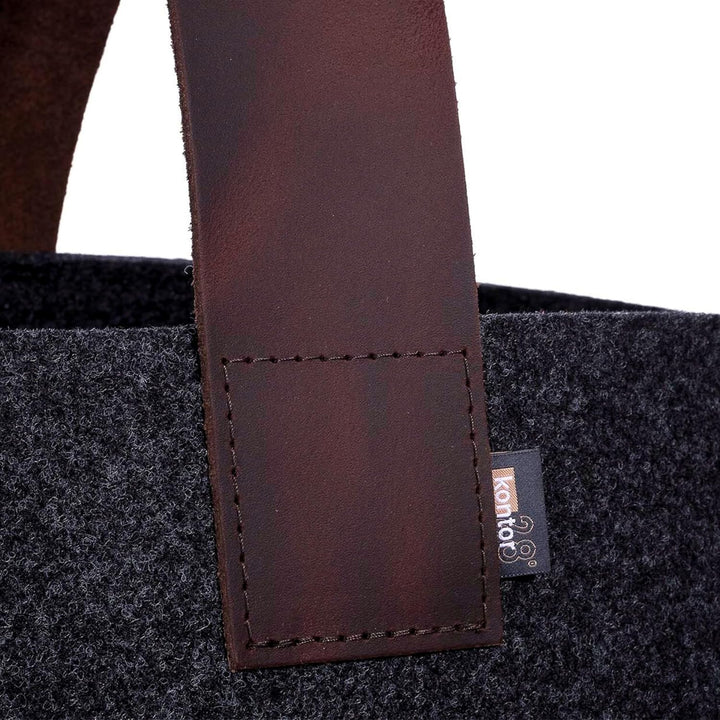 kontor28® - Kaminholzkorb aus Premium Filz 100% MADE IN GERMANY | Brennholzkorb Füllvolumen 40 L mit