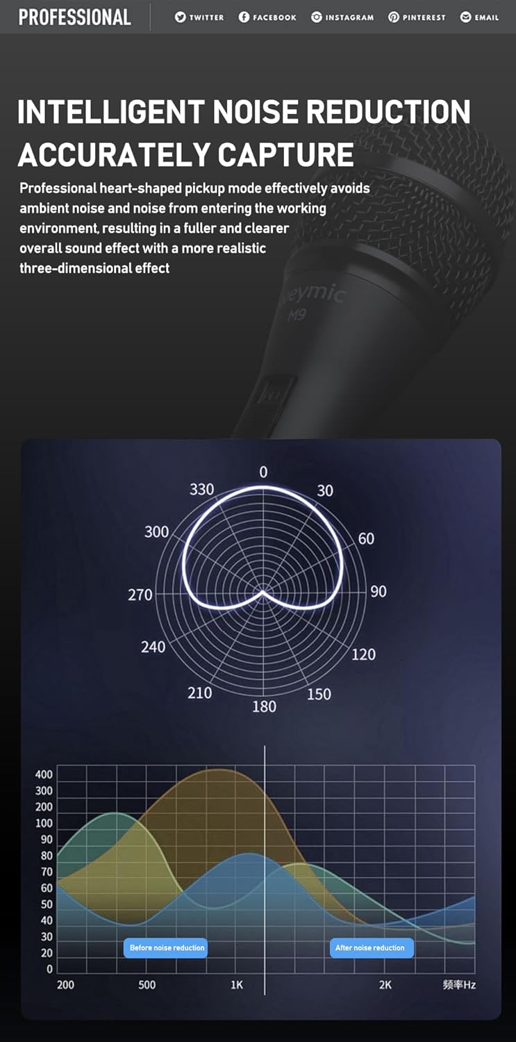 M9 Dynamic Vocal Classic Style Microphone Audio Classic Professional Dynamic Cardioid Unidirectional