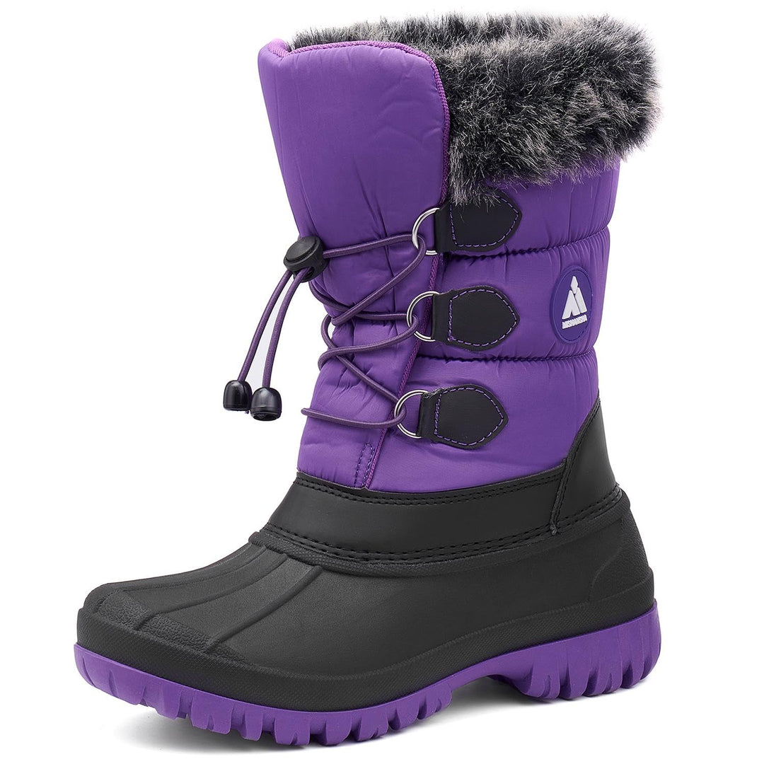 Mishansha Kinder Winterstiefel Gefüttert Wasserdichte Rutschfest Schneestiefel für Mädchen Jungen, G