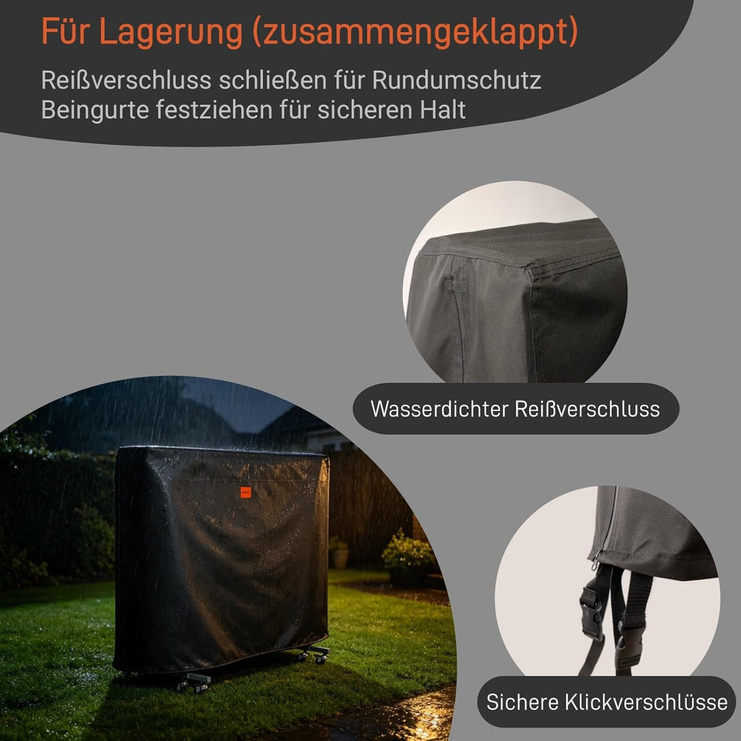 Awnic Tischtennisplatte Abdeckung Black - 600d 190x(25/70)x155cm 1, Black - 600d 190x(25/70)x155cm 1