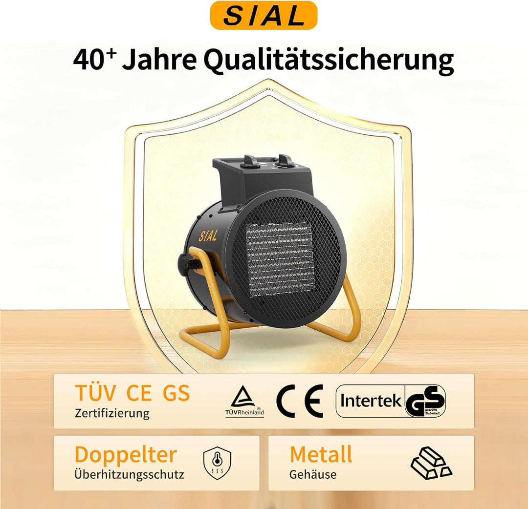SIAL 5000 W Heizlüfter - Elektroheizgebläse - Keramik Heizstrahler - Bauheizer Bautrockner - Heizger