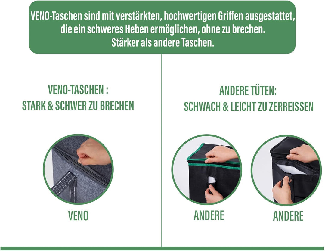VENO 29 Liter Einkaufstasche Wiederverwendbare Faltbar Kühltasche, PP-Gewebe Gross Picknickkorb Robu