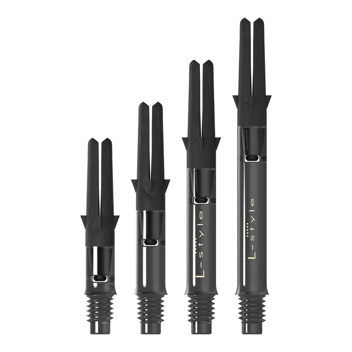 LSTYLE Dart Shafts: L-Shaft Carbon Silent - Spinning Dart Stems - Champagne Rings Included Schwarz /