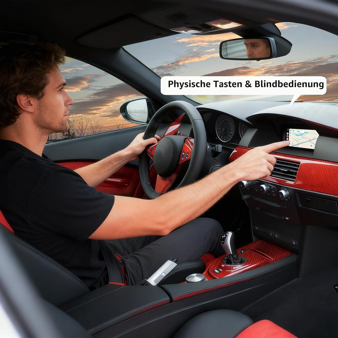 Autoradio mit Wireless CarPlay &amp; Android Auto für BMW E60 E61 E63 E64 E90 E91 E92 E93 (2003-2008) |L
