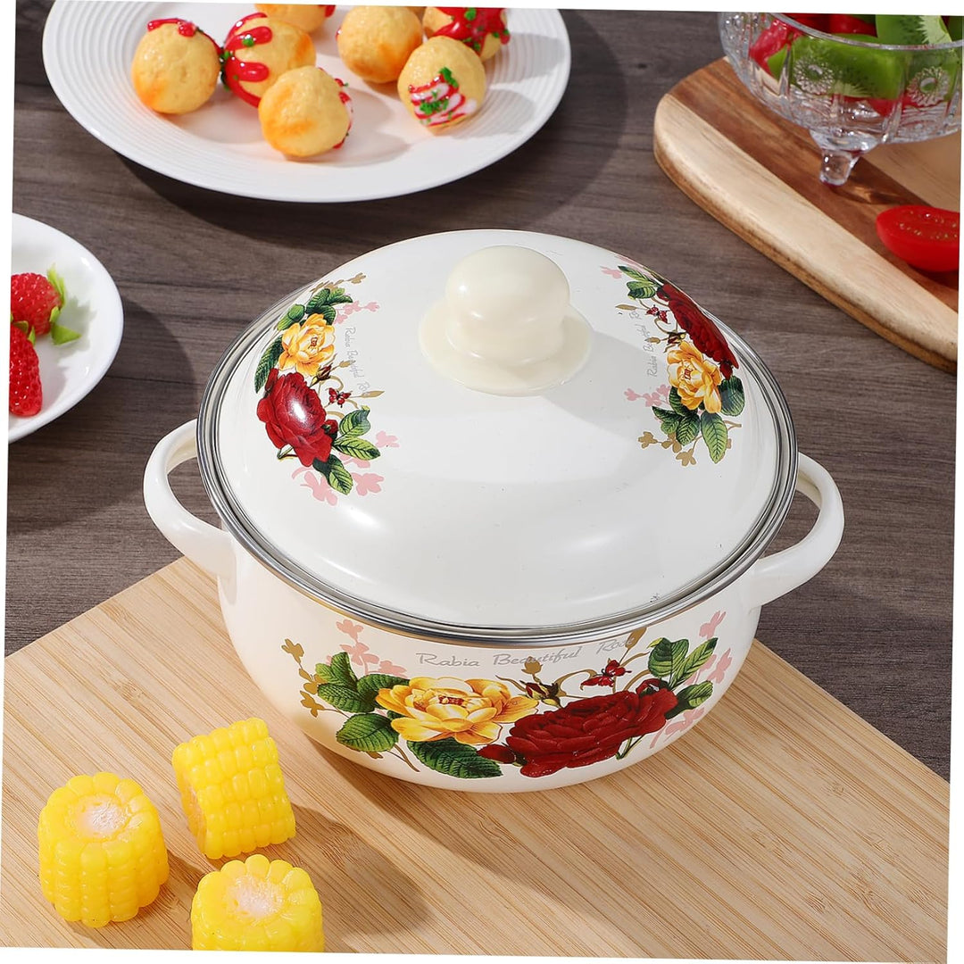 Cabilock Email Kochtopf Suppentopf Aus Emaille Pfannenwender Handgezogene Nudeln Milchtopf Enamel Ko