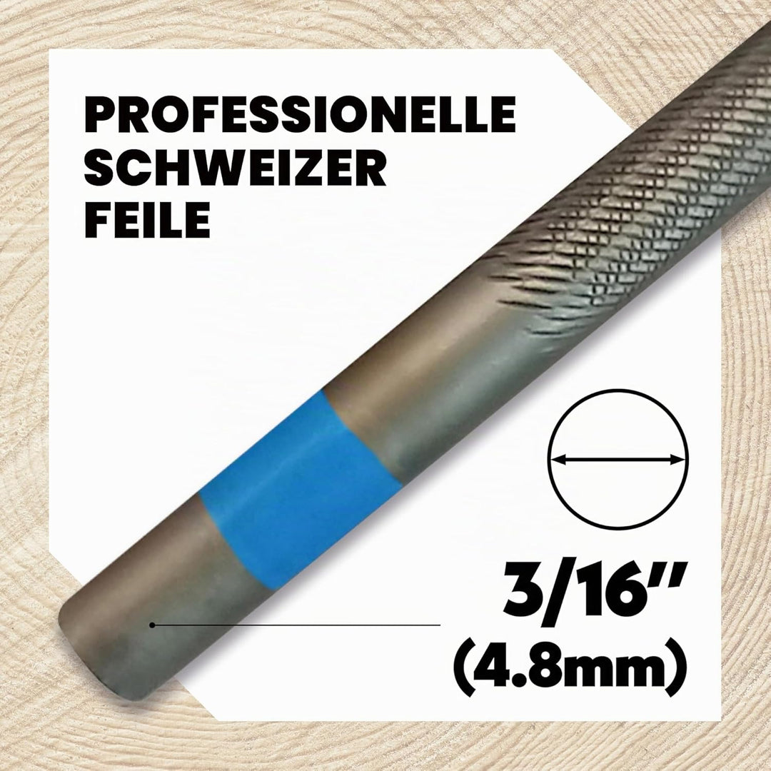 Oregon 70503 Rundfeile für Sägeketten 4,8mm 325 1,3mm 1,5mm u. 1,6mm Nut 12 Stück 4.8 Mm 3/16-4.8mm