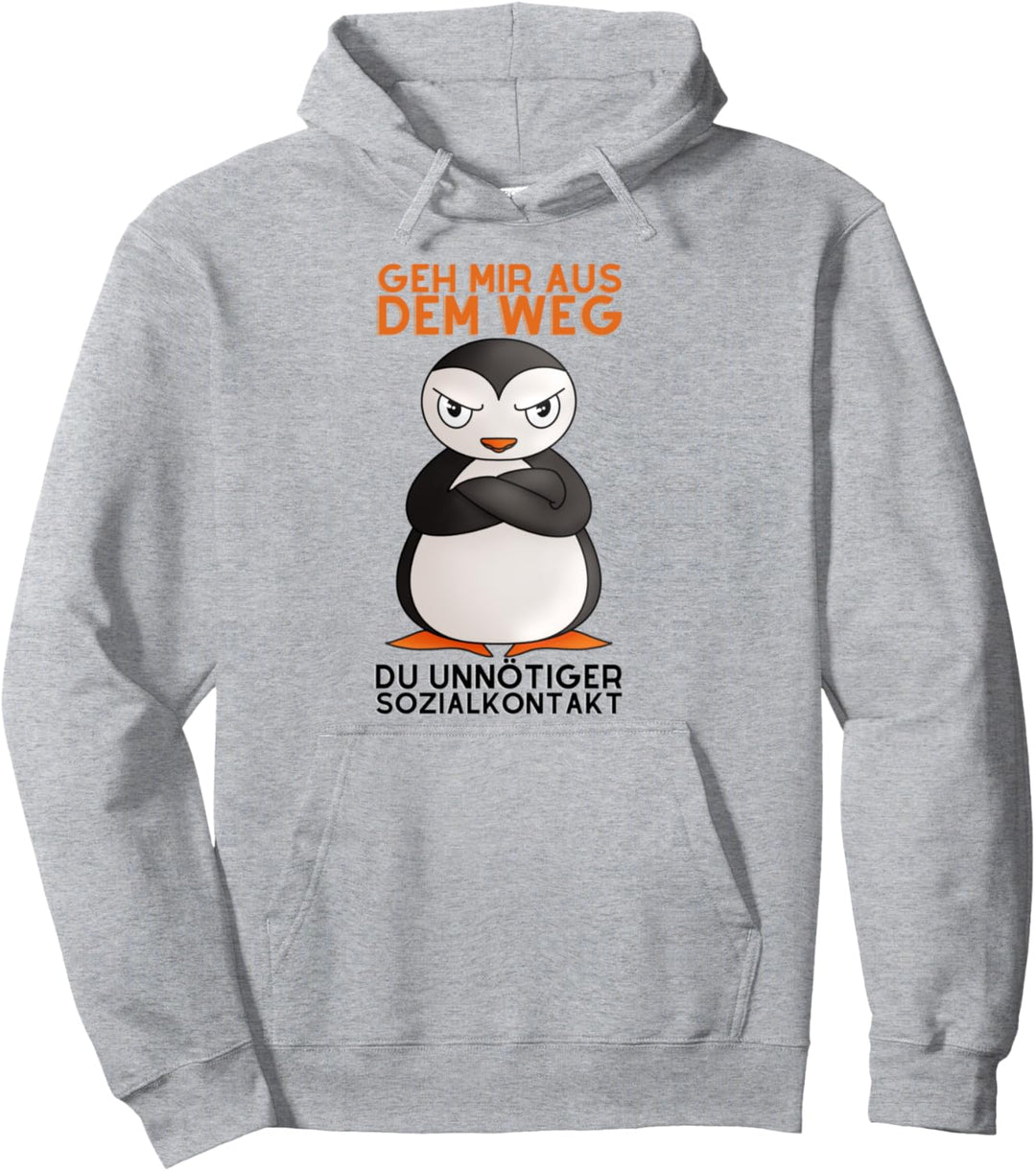 Frech Pinguin Geh Mir Aus Dem Weg Du Unnötiger Sozialkontakt Pullover Hoodie