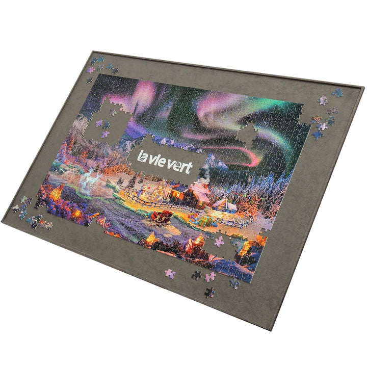 LAVIEVERT Holzpuzzle-Brett, Puzzle-Aufbewahrung, Puzzle-Sparer mit Rutschfester Oberfläche für bis z