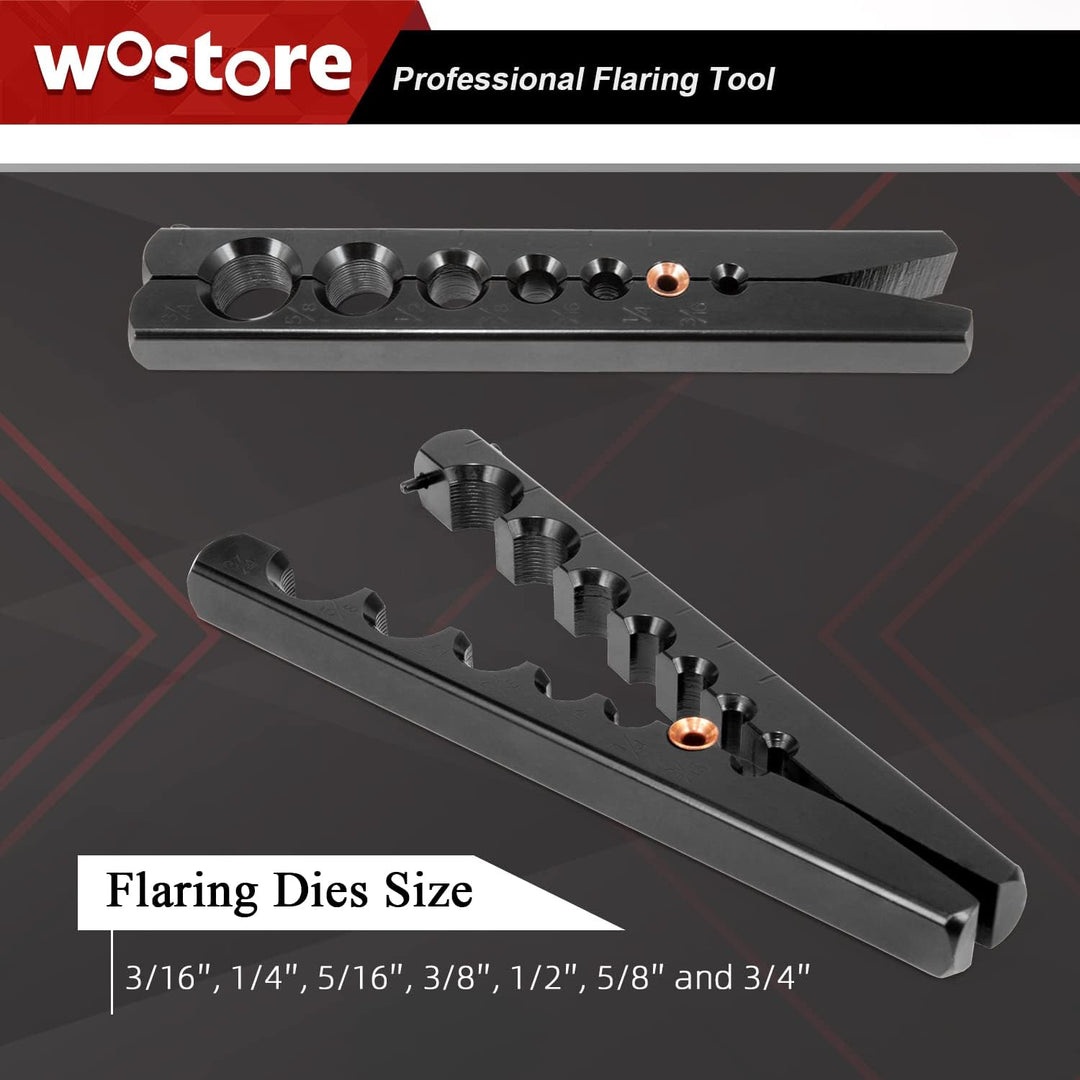 Wostore Exzenter-Bördelwerkzeug-Set, Rohr, Kältetechnik, 7 Stanzformen, 1,9 cm, Kupfer