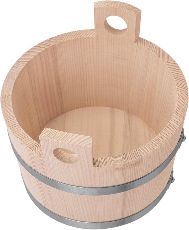 KADAX Sauna Eimer 5L mit Kelle, Saunakübel & Saunakelle Set aus Naturholz, traditioneller Saunaeimer