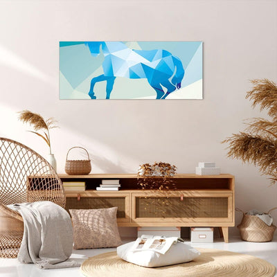 Wandbilder Dekoration Wohnzimmer Pferd Illustration modern Grafik Panorama Bilder auf Leinwand 120x5