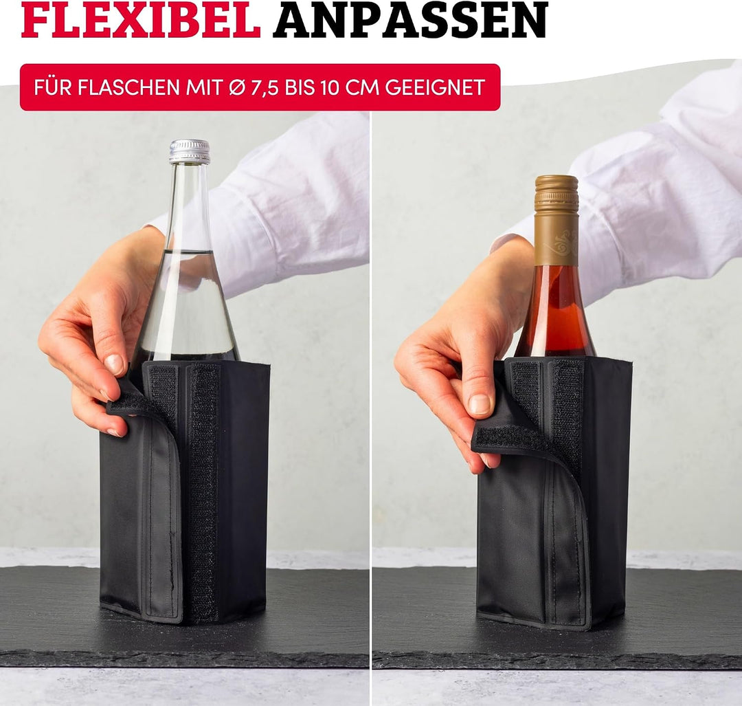 Westmark 2 Kühlmanschetten – Kühlt z.B. Sprudel-, Wein- oder Sektflaschen mit einem Flaschendurchmes