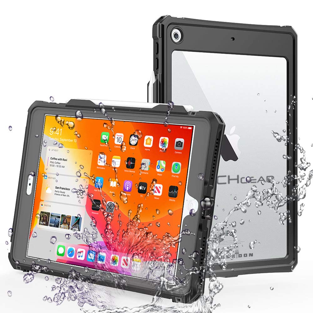 TECHGEAR Wasserdichte Hülle für iPad 10.2 2021/2020/2019 [9. 8. 7. Generation] {Poseidon Case} Schla