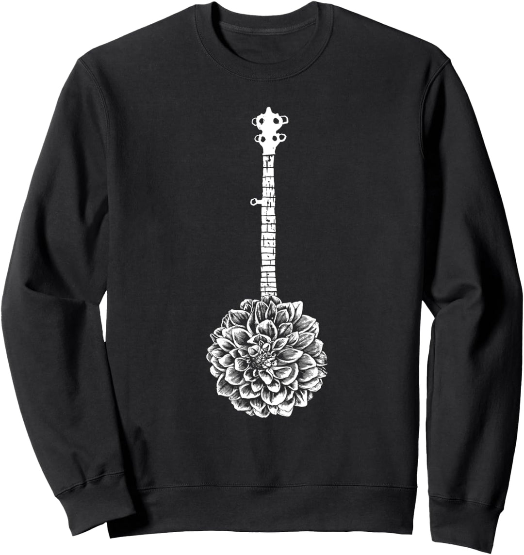 Banjo Flower - Minimalist Music Graphic Sweatshirt