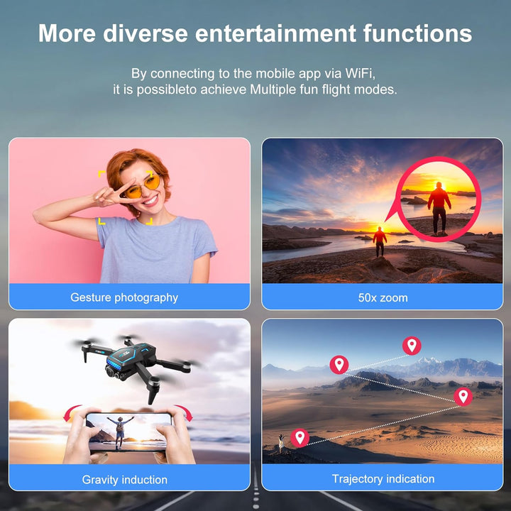 OBEST Drohne mit Kamera 4K für Erwachsene Anfänger Faltbare Mini FPV Drone, RC Quadcopter mit Bürste