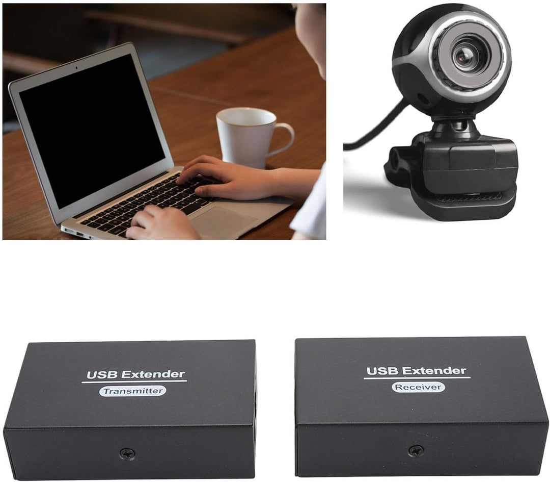 USB 2.0 Extender Bis zu 120 M über Cat5e/6/7, 4 USB 2.0 Ports, USB Over Ethernet Extender RJ45, für,