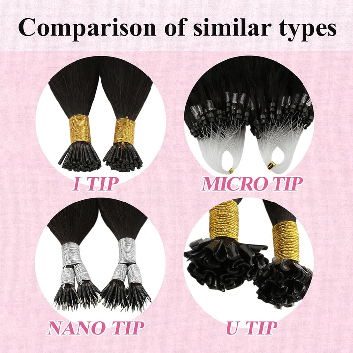 YoungSee Microring Extensions Braun 55cm Microring Extensions Echthaar 1g Microring Hair Extensions