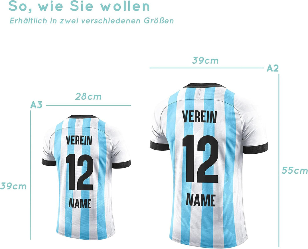 Elbeffekt Trikotlampe für Argentinien Fans aus Holz - personalisierbares Geschenk - schenke Dein ind