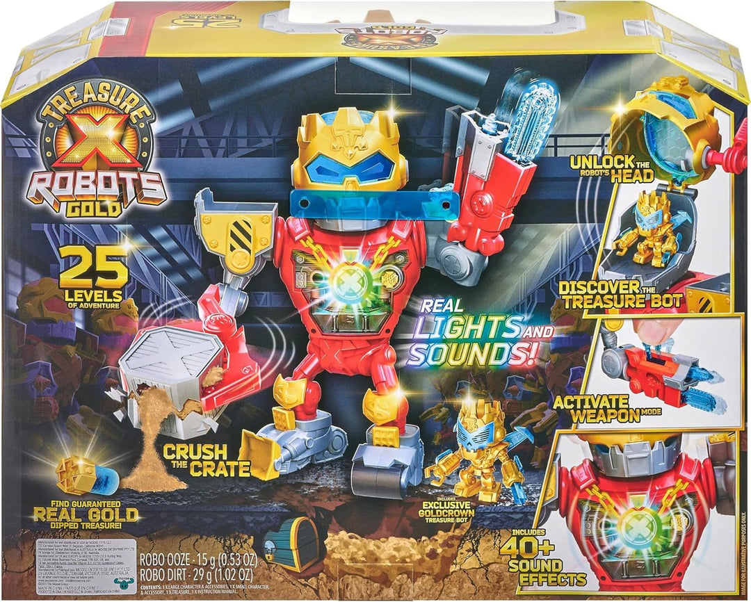 Treasure X Robots Gold Mega Treasure Bot Roboter mit Lichtern und Geräuschen; 25 spannende Abenteuer