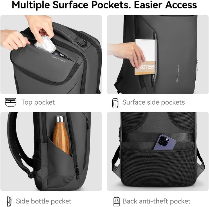 MARK RYDEN Grosse Kapazität Laptop Rucksack mit 17.3 Zoll/15.6 Zoll für Männer Multifunktionsrucksac