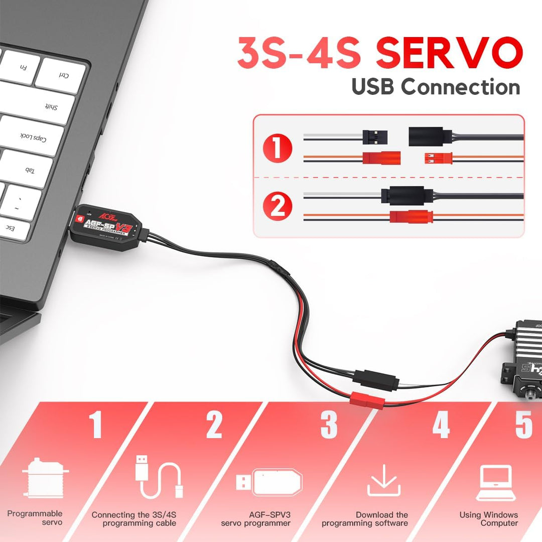 AGFRC USB-Servo-Programmierkarte für AGFRC-Servos mit programmierbarer Markierung (AGF-SPV3)