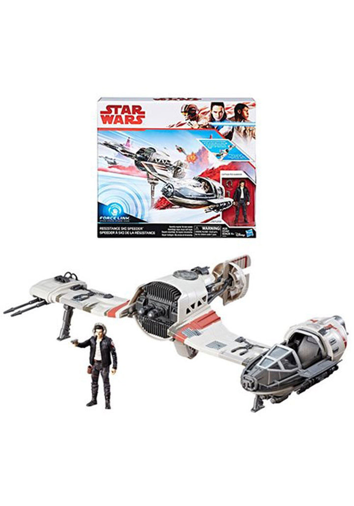 Star Wars Force Widerstand Ski Speeder und Captain PoE Dameron (Rebsorte) Figur