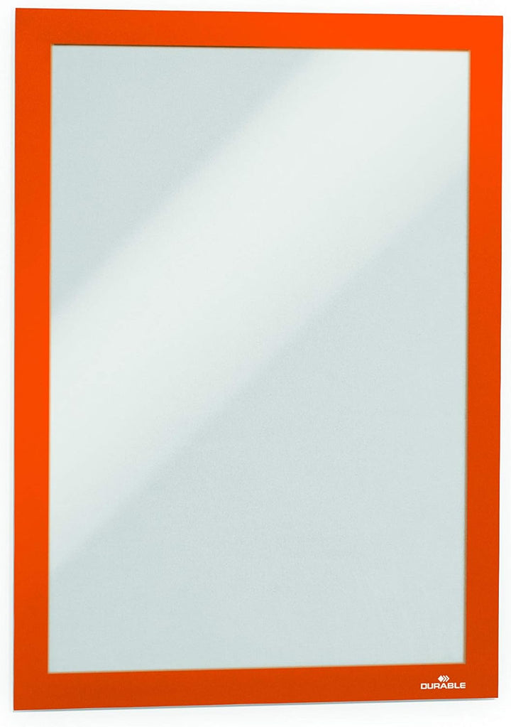 Durable Info-Rahmen Duraframe (A4, selbstklebend mit Magnetverschluss) 10 Stück, orange, 488209 A4 O