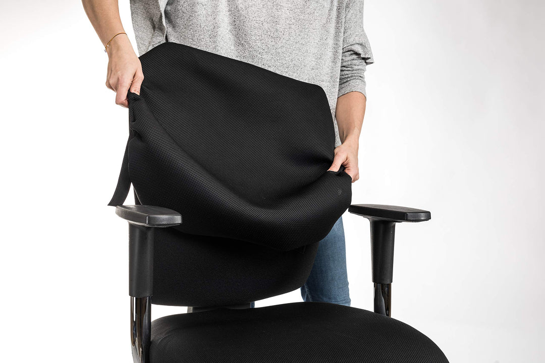 CLEANCHAIR Bürostuhlbezug für die RÜCKENLEHNE (Grösse Large) Waschbarer Bezug für Ihren Bürostuhlrüc
