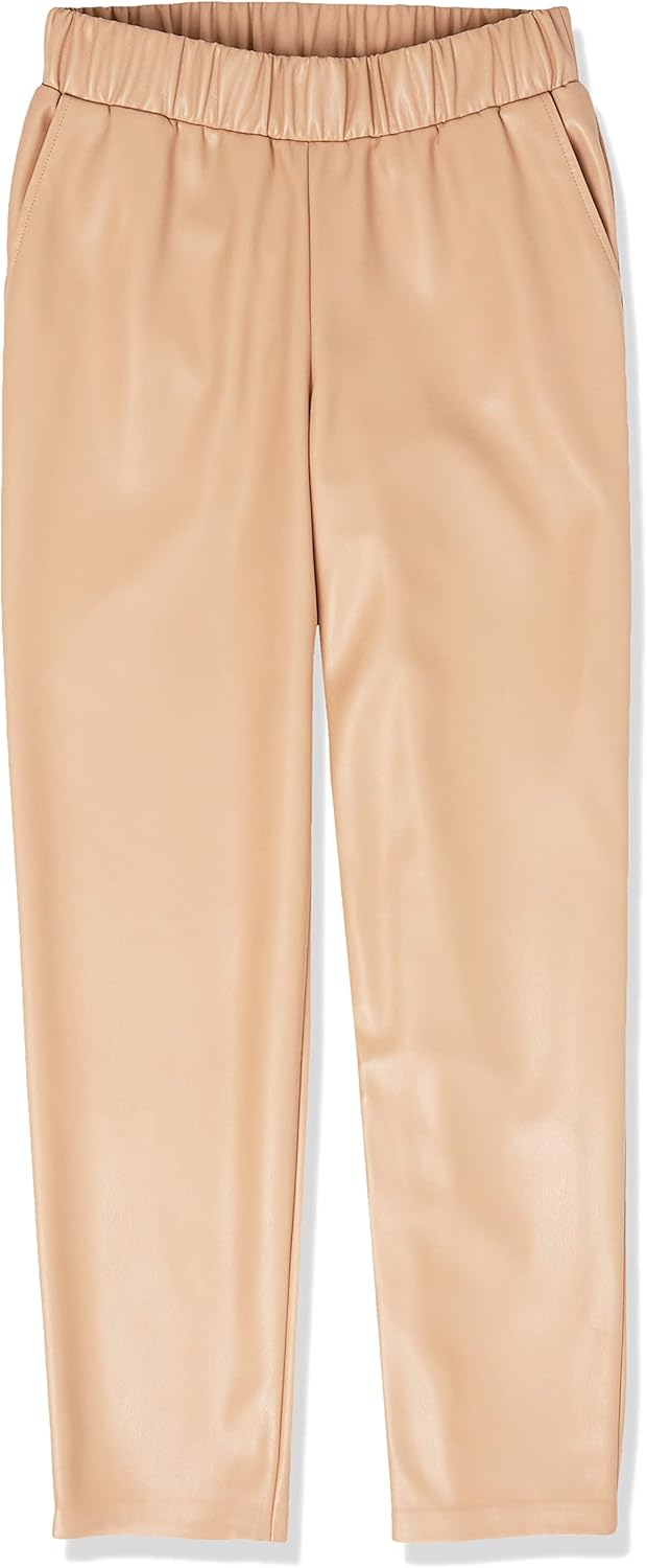 The Drop Damen @lisadnyc Jogginghose aus Kunstleder zum Hineinschlüpfen L Kamelbraun, L Kamelbraun